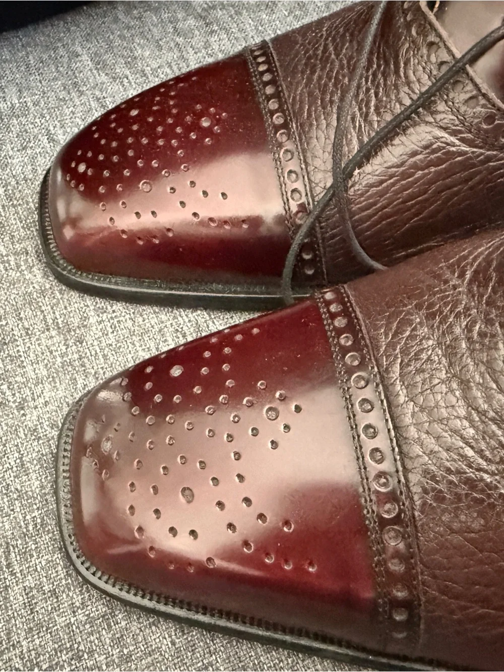 Men's Mezlan Andrew Burgundy Leather Derby Shoes mint 11.5